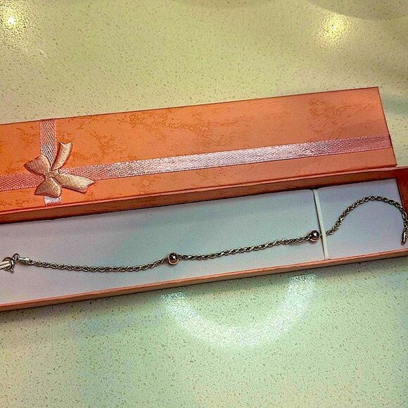 Jewelry - Sterling Silver 925 Italy Thin Chain Ball Bracelet
